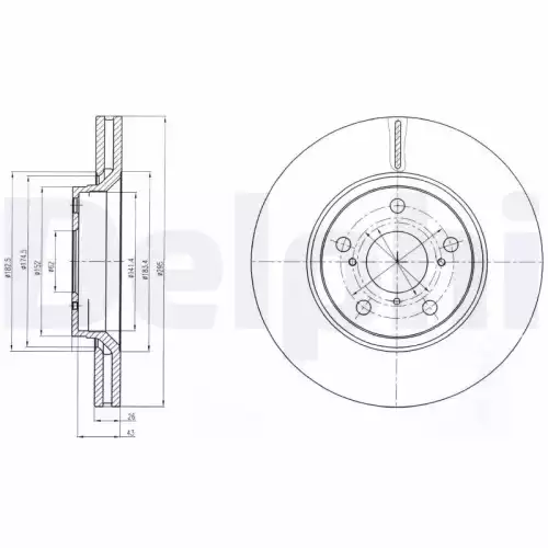 DELPHI Ön Fren Diski Havalı 295 5 BG4236