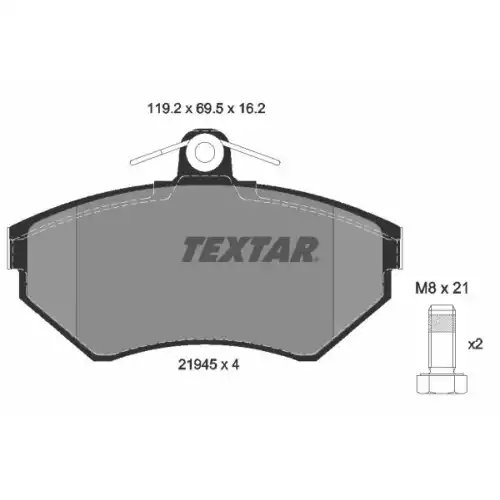 TEXTAR Ön Fren Balatası Fişsiz 2194502