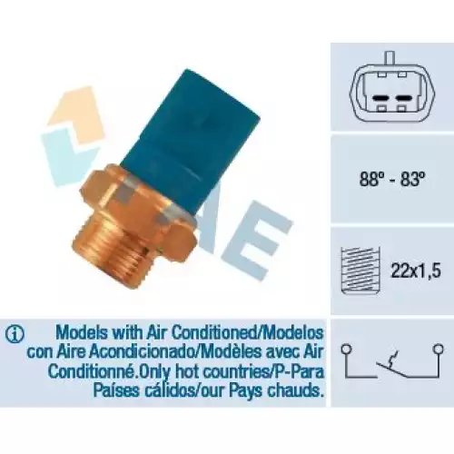 FAE Su Sıcaklık Fan Müşürü-Sensörü 2Fişli 88-83cc FAE 36260