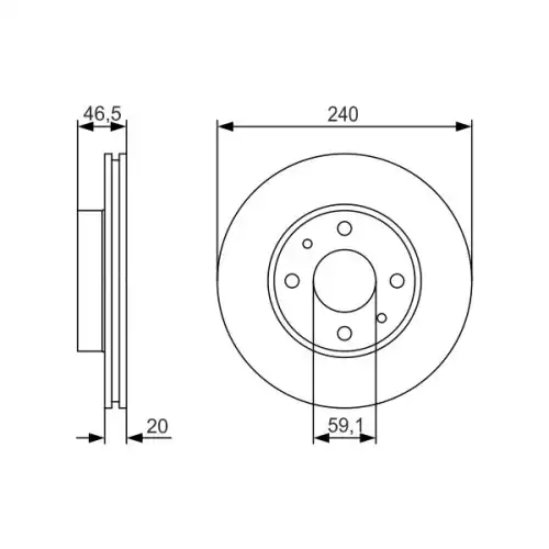 BOSCH Fren Diski Havalı Ön 240Mm 0986479S74