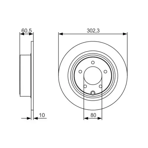 BOSCH Arka Fren Diski Düz Takım 0986479R07