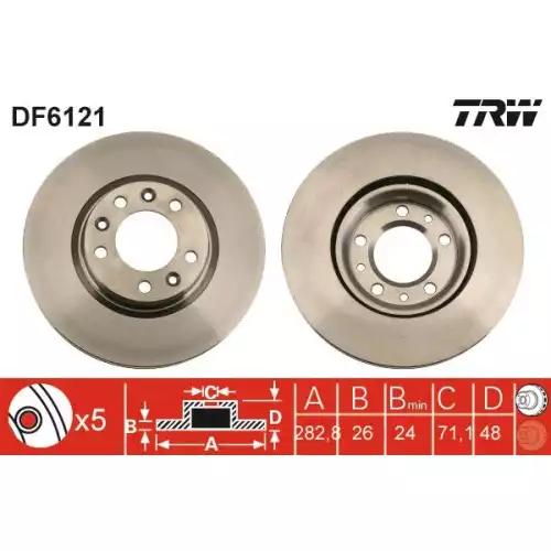 TRW Ön Fren Diski Havalı DF6121