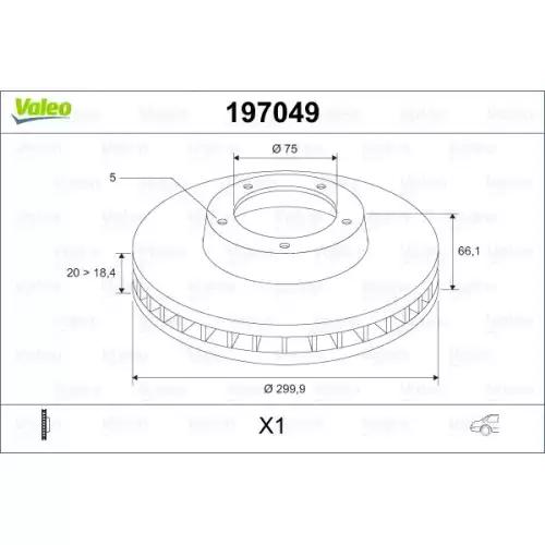 VALEO Arka Fren Diski Takım 197049