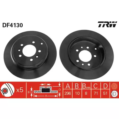 TRW Arka Fren Diski DF4130