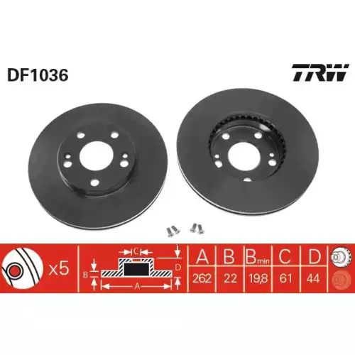 TRW Ön Fren Diski Havalı 262mmmm DF1036