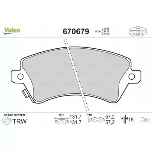 VALEO Ön Fren Balatası Tk 670679