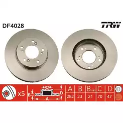 TRW Ön Fren Diski Havalı 282.5mm Takım DF4028