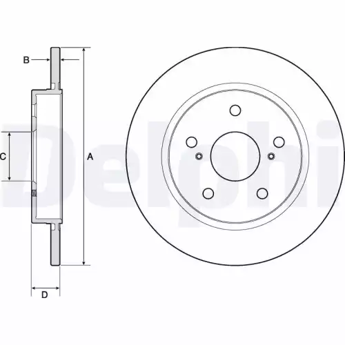 DELPHI Arka Fren Diski Düz Takım BG4183C