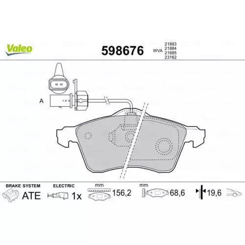 VALEO Ön Fren Balatası Tk Fişli 598676