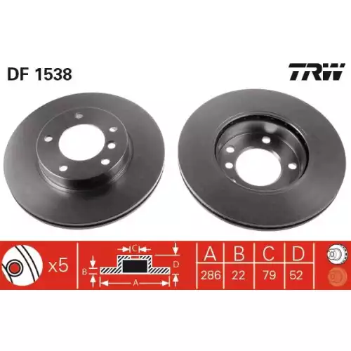 TRW Ön Fren Diski Havalı 286mmmm DF1538