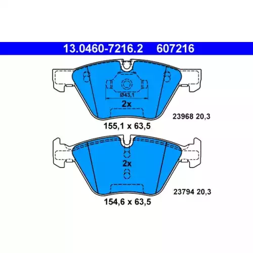 ATE Ön Fren Balatası 13.0460-7216.2