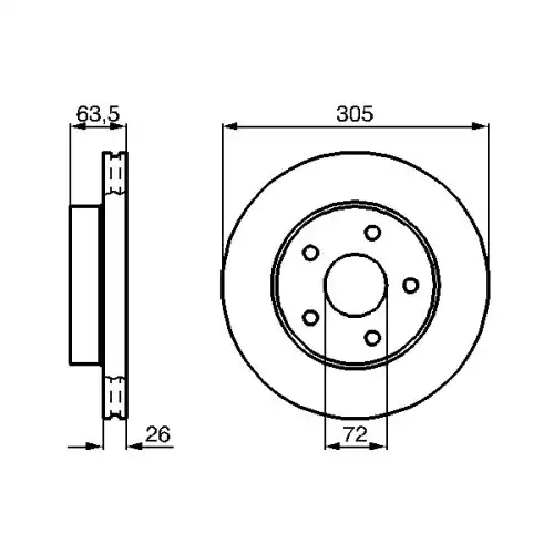 BOSCH Ön Fren Diski Havalı 305 MM 0986478772