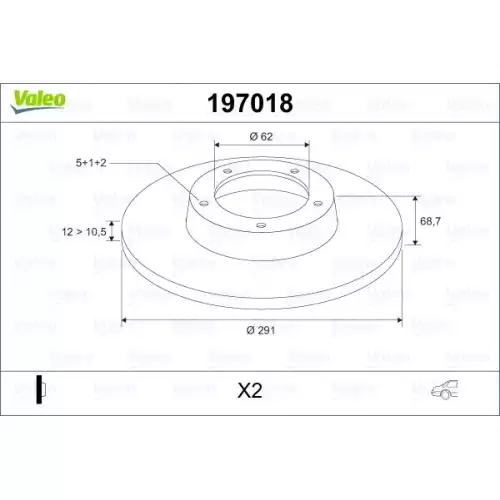 VALEO Arka Fren Diski Tk 197018