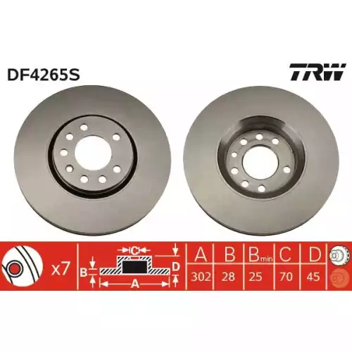 TRW Ön Fren Diski DF4265S