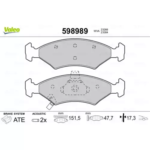 VALEO Ön Fren Balatası Tk 598989