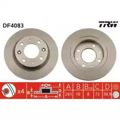 TRW Arka Fren Diski Düz DF4083