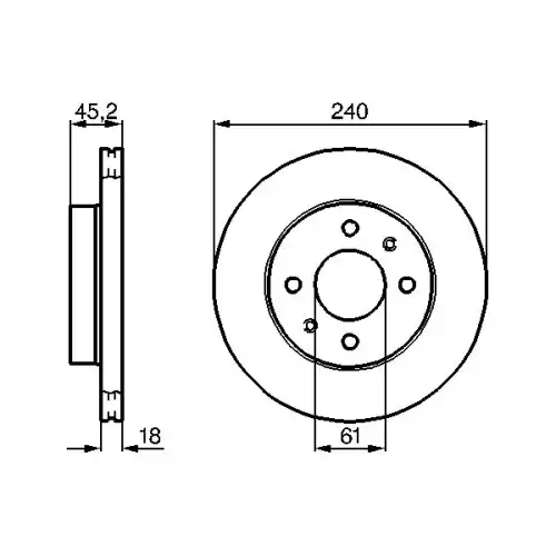 BOSCH Fren Diski Havalı Ön 240 4Mm 0986478533