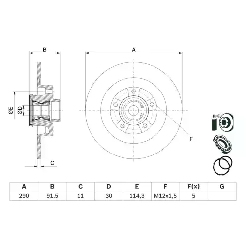 BOSCH Arka Fren Diski Takım 0986479F42