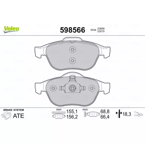 VALEO Ön Fren Balatası Tk 598566