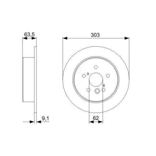 BOSCH Arka Fren Diski Düz 303 5Mm 0986479338