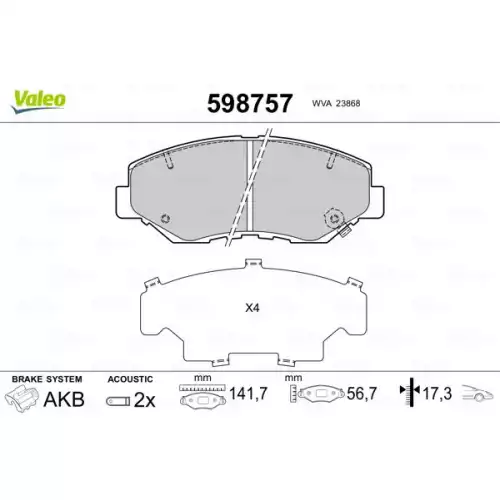 VALEO Ön Fren Balatası Tk 598757