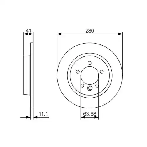 BOSCH Arka Fren Diski 280mm (V40) 0986479691