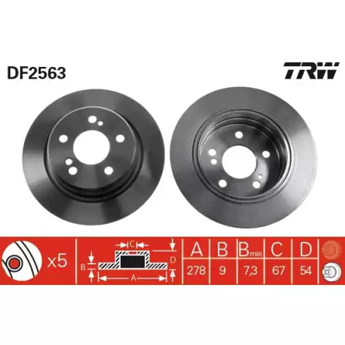 TRW Arka Fren Diski DF2563