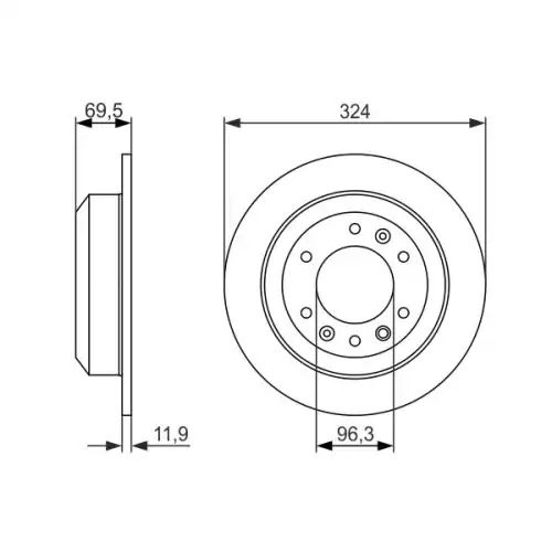 BOSCH Arka Fren Diski Düz 0986479598