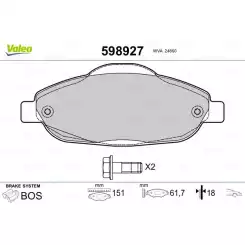 VALEO Ön Fren Balatası Tk 598927