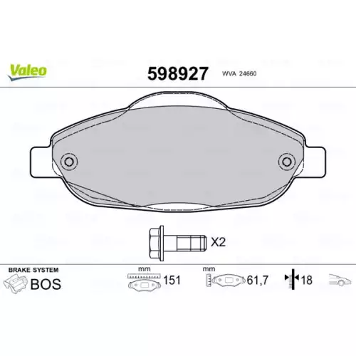 VALEO Ön Fren Balatası Tk 598927