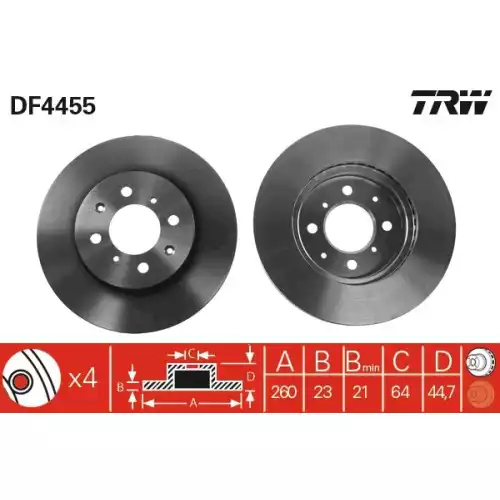 TRW Ön Fren Diski Havalı 260.4mm DF4455