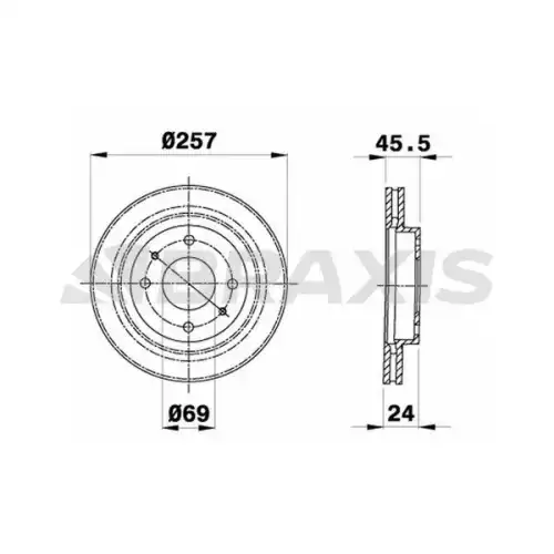 BRAXIS Ön Fren Diski 257Mm AE0405