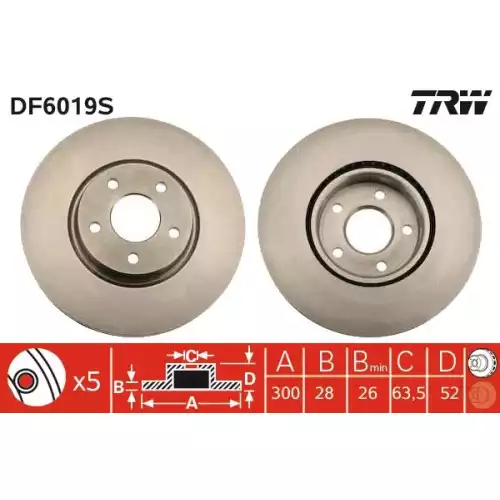 TRW Ön Fren Diski Takım 300mm DF6019S