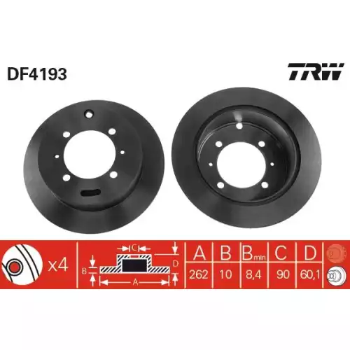 TRW Arka Fren Diski DF4193