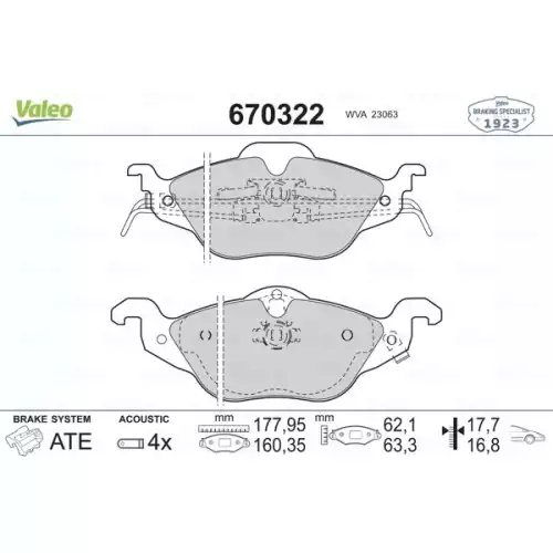 VALEO Ön Fren Balatası Tk 670322