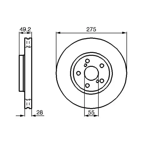 BOSCH Ön Fren Diski Havalı Takım 275 5mm 0986478583