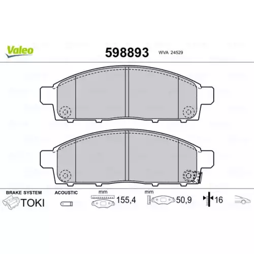 VALEO Ön Fren Balatası Tk 598893