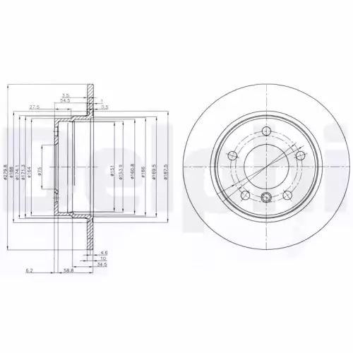 DELPHI Arka Fren Diski Ø280 Dolu BG3948