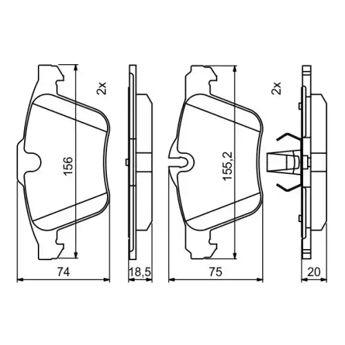 BOSCH Ön Fren Balatası Tk 0986494808