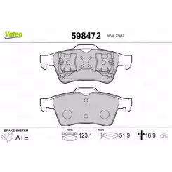 VALEO Arka Fren Balatası Tk 598472