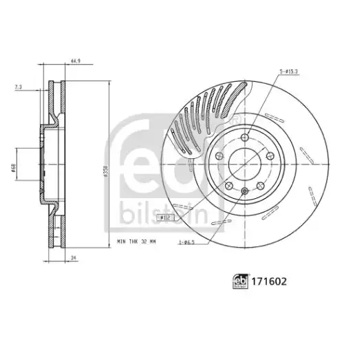 FEBI BILSTEIN Fren Diski Ön Sol Havalı Adet FEBİ 171602