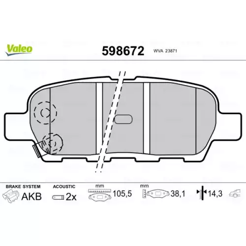 VALEO Arka Fren Balatası Tk 598672