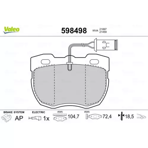 VALEO Ön Fren Balatası Tk 598498