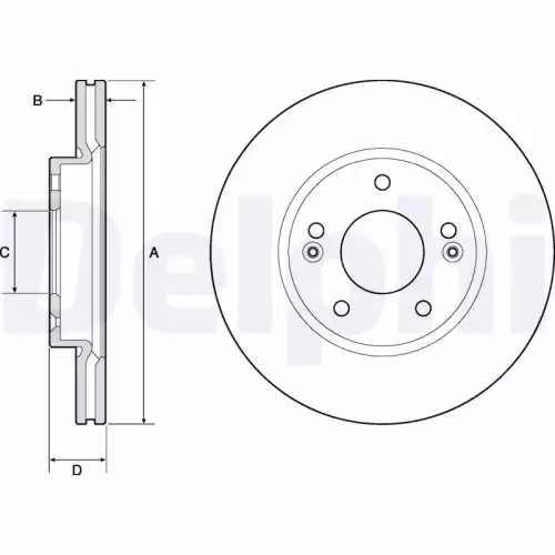 DELPHI Ön Fren Diski Havalı 280 5 BG4745C