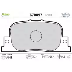 VALEO Arka Fren Balatası Tk 670097