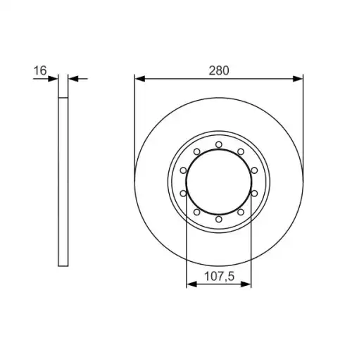 BOSCH Arka Fren Diski (A.Çeker) 280Mm 0986479R92