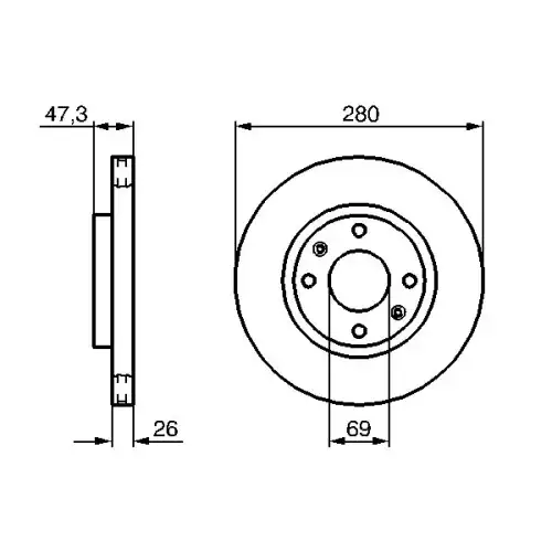 BOSCH Fren Diski Havalı Ön 280 4mm Takım 0986479229