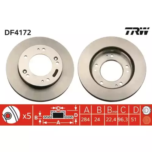 TRW Ön Fren Diski Havalı 284.5.mm DF4172