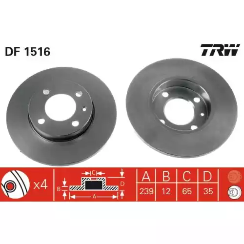 TRW Ön Fren Diski 239.4.mm DF1516