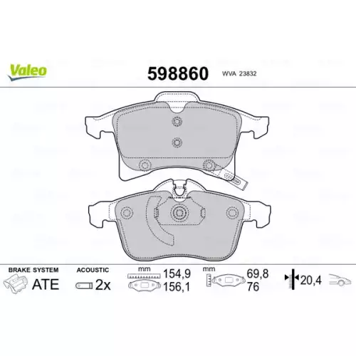 VALEO Ön Fren Balatası Tk 598860